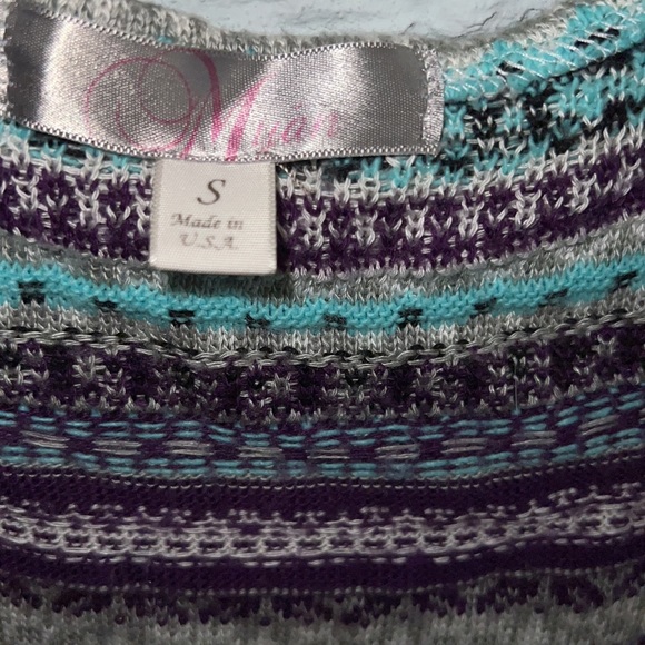 Teal/Grey/Black/Purple Patterned Cardigan from Francesca’s - Picture 2 of 3